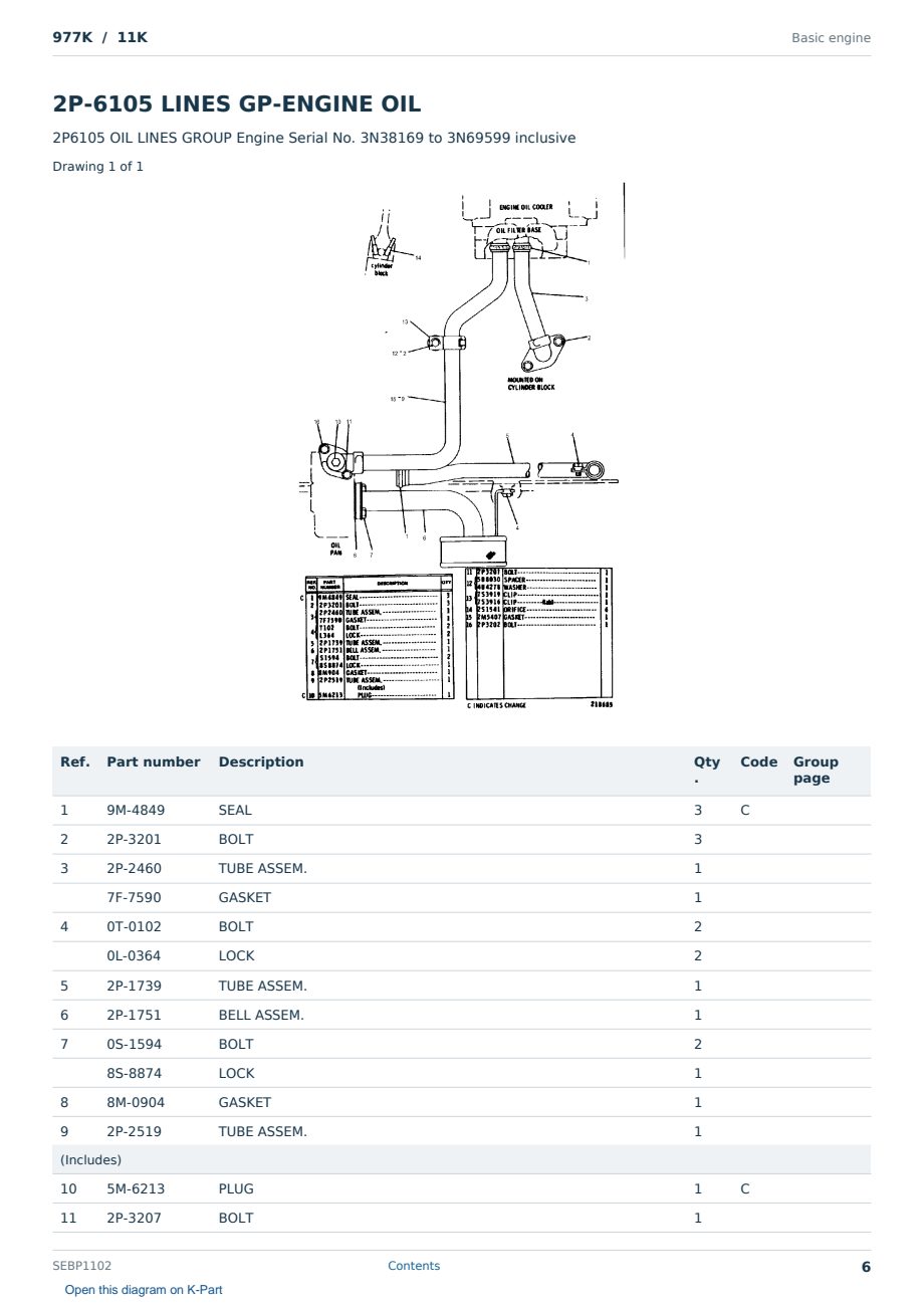 Caterpillar 977K S/N 11K Partsbook SEBP1102 (English) - sample page 6 of 10 Caterpillar 977K S/N 11K Partsbook SEBP1102 (English) - sample page 6 of 10