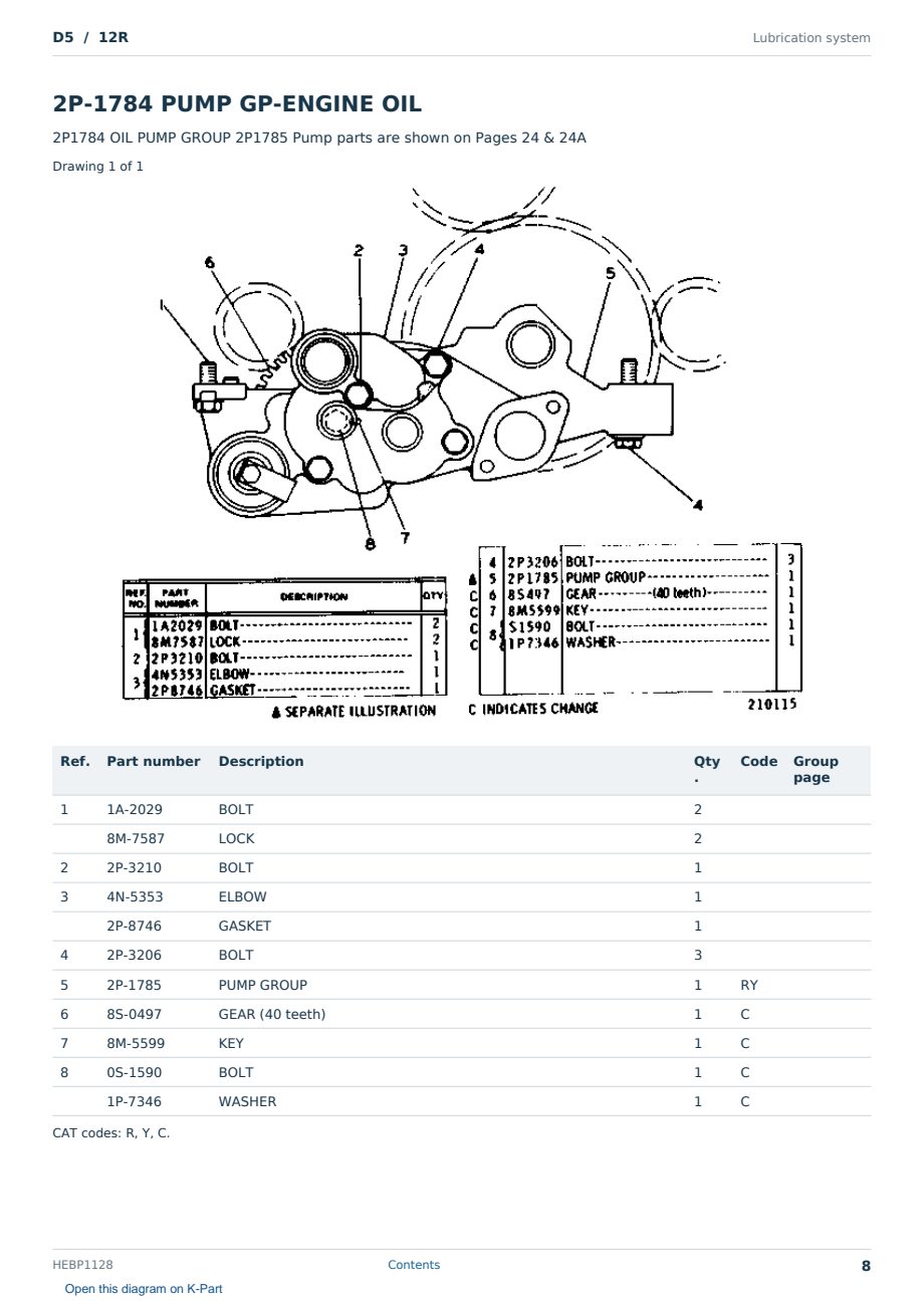 Caterpillar D5 S/N 12R Partsbook HEBP1128 (English) - sample page 8 of 10 Caterpillar D5 S/N 12R Partsbook HEBP1128 (English) - sample page 8 of 10