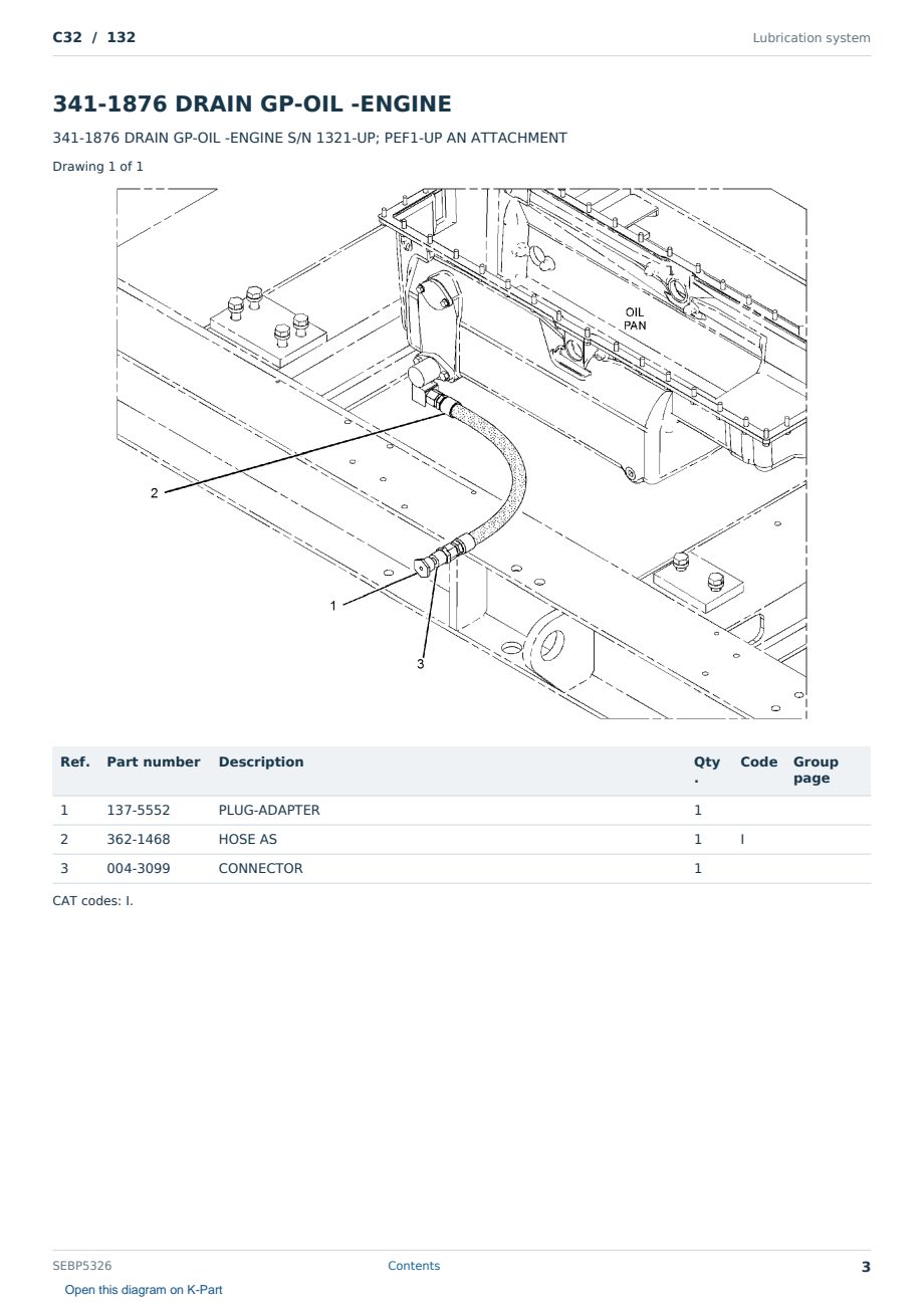 Caterpillar C32 S/N 132 Partsbook SEBP5326 (English) - sample page 3 of 10 Caterpillar C32 S/N 132 Partsbook SEBP5326 (English) - sample page 3 of 10