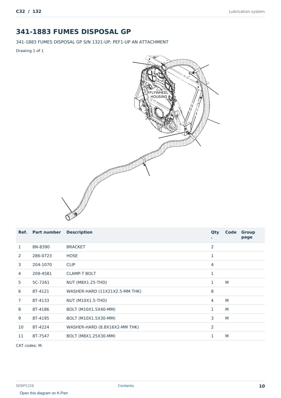 Caterpillar C32 S/N 132 Partsbook SEBP5326 (English) - sample page 10 of 10 Caterpillar C32 S/N 132 Partsbook SEBP5326 (English) - sample page 10 of 10