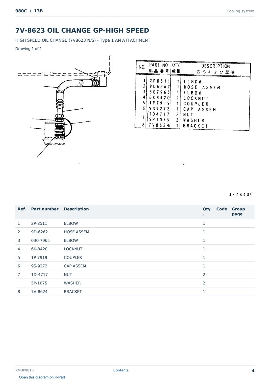 Caterpillar 980C S/N 13B Partsbook XMBP9810 (English) - sample page 4 of 10 Caterpillar 980C S/N 13B Partsbook XMBP9810 (English) - sample page 4 of 10