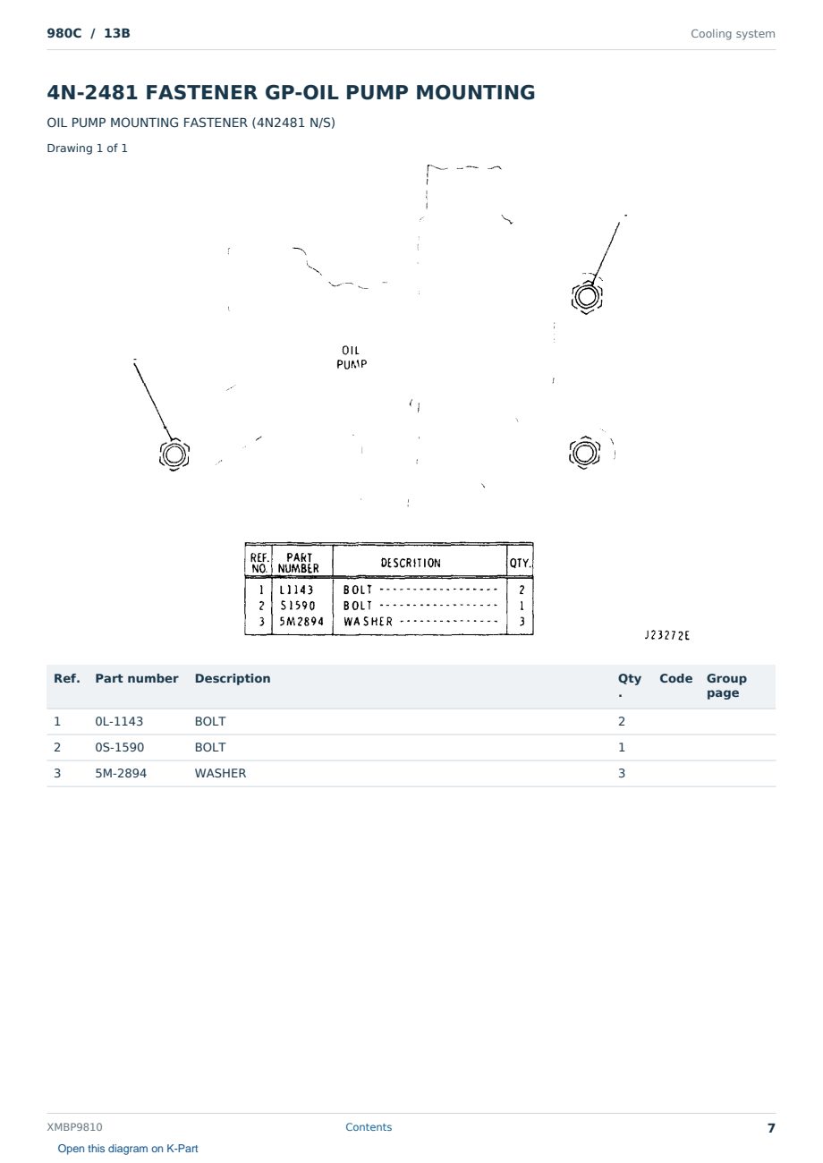 Caterpillar 980C S/N 13B Partsbook XMBP9810 (English) - sample page 7 of 10 Caterpillar 980C S/N 13B Partsbook XMBP9810 (English) - sample page 7 of 10