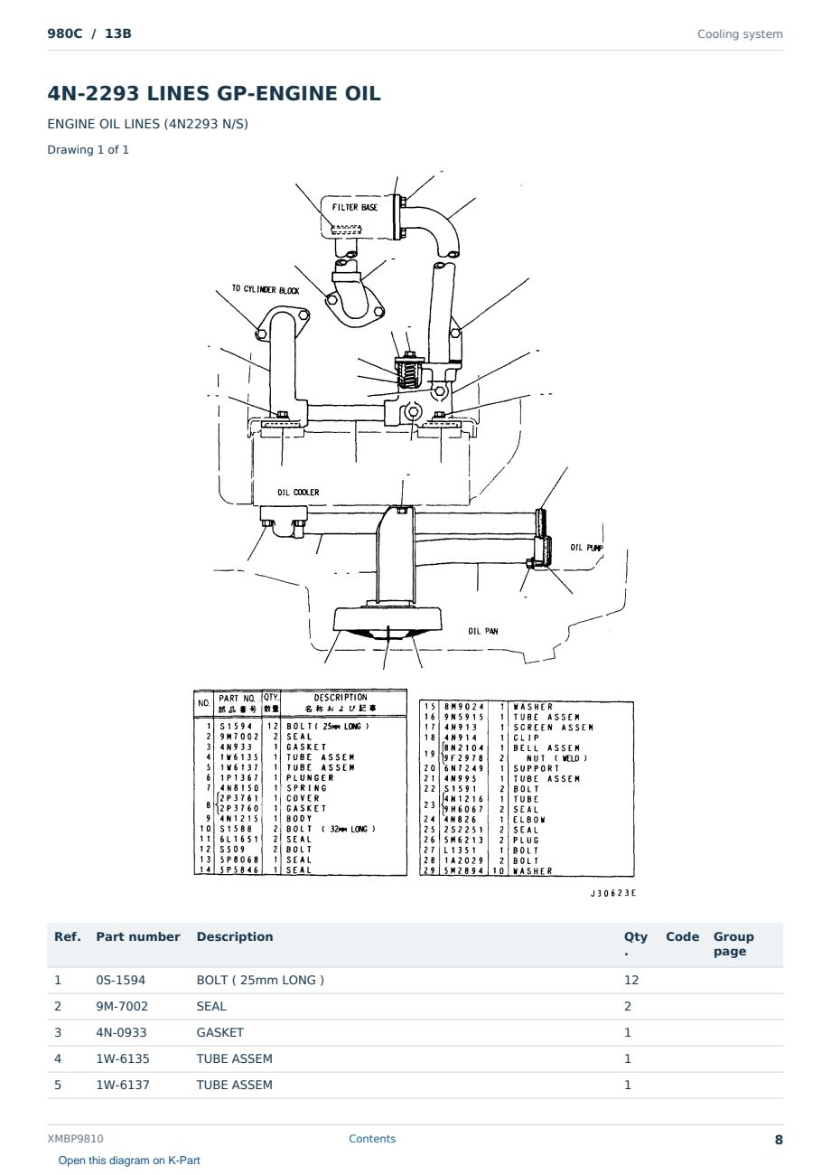 Caterpillar 980C S/N 13B Partsbook XMBP9810 (English) - sample page 8 of 10 Caterpillar 980C S/N 13B Partsbook XMBP9810 (English) - sample page 8 of 10