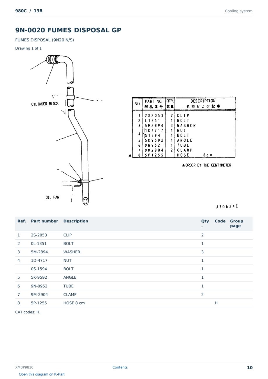 Caterpillar 980C S/N 13B Partsbook XMBP9810 (English) - sample page 10 of 10 Caterpillar 980C S/N 13B Partsbook XMBP9810 (English) - sample page 10 of 10