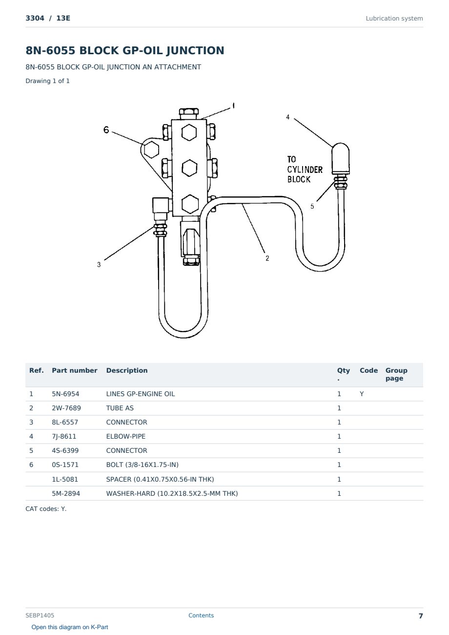 Caterpillar 3304 S/N 13E Partsbook SEBP1405 (English) - sample page 7 of 10 Caterpillar 3304 S/N 13E Partsbook SEBP1405 (English) - sample page 7 of 10