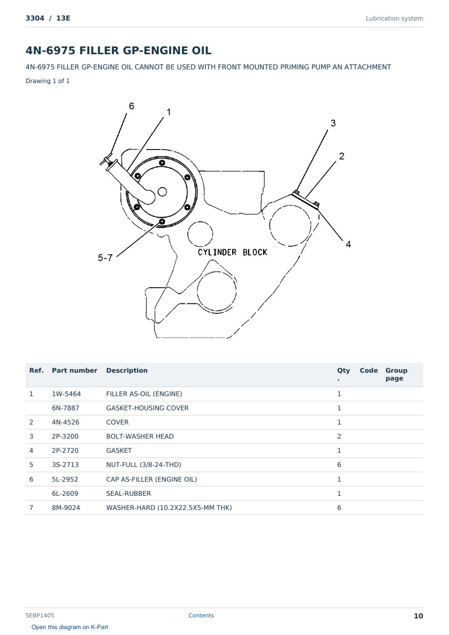 Caterpillar 3304 S/N 13E Partsbook SEBP1405 (English) - sample page 10 of 10 Caterpillar 3304 S/N 13E Partsbook SEBP1405 (English) - sample page 10 of 10