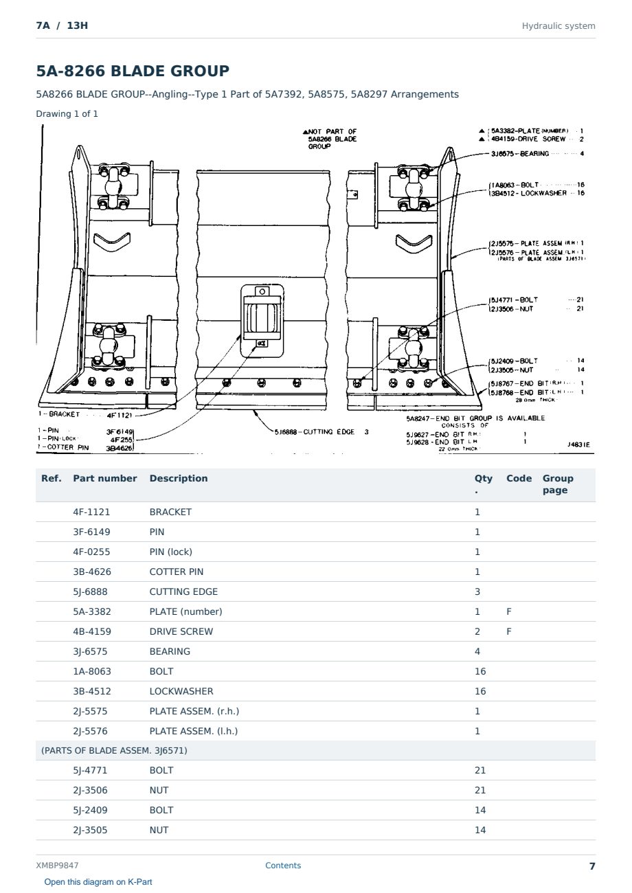 Caterpillar 7A S/N 13H Partsbook XMBP9847 (English) - sample page 7 of 10 Caterpillar 7A S/N 13H Partsbook XMBP9847 (English) - sample page 7 of 10