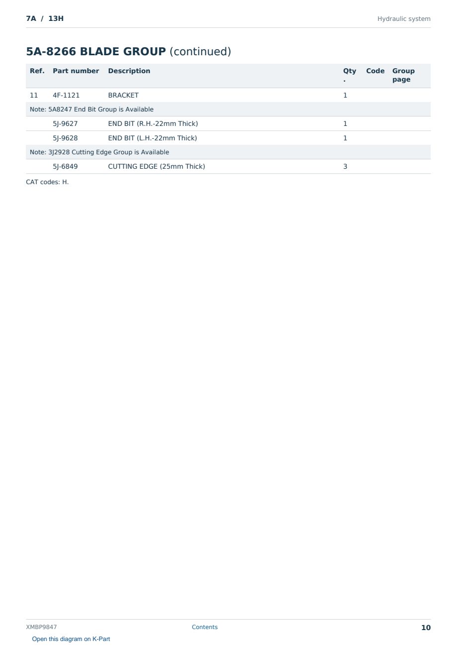 Caterpillar 7A S/N 13H Partsbook XMBP9847 (English) - sample page 10 of 10 Caterpillar 7A S/N 13H Partsbook XMBP9847 (English) - sample page 10 of 10