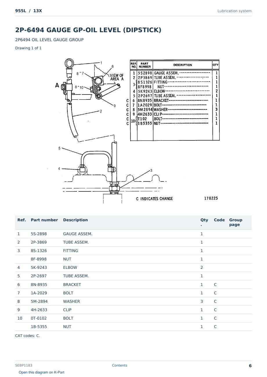 Caterpillar 955L S/N 13X Partsbook SEBP1183 (English) - sample page 6 of 10 Caterpillar 955L S/N 13X Partsbook SEBP1183 (English) - sample page 6 of 10