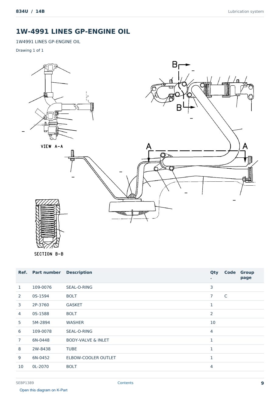 Caterpillar 834U S/N 14B Partsbook SEBP1389 (English) - sample page 9 of 10 Caterpillar 834U S/N 14B Partsbook SEBP1389 (English) - sample page 9 of 10