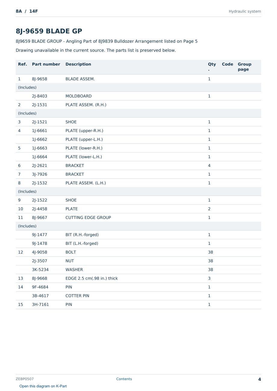 Caterpillar 8A S/N 14F Partsbook ZEBP0507 (English) - sample page 4 of 10 Caterpillar 8A S/N 14F Partsbook ZEBP0507 (English) - sample page 4 of 10