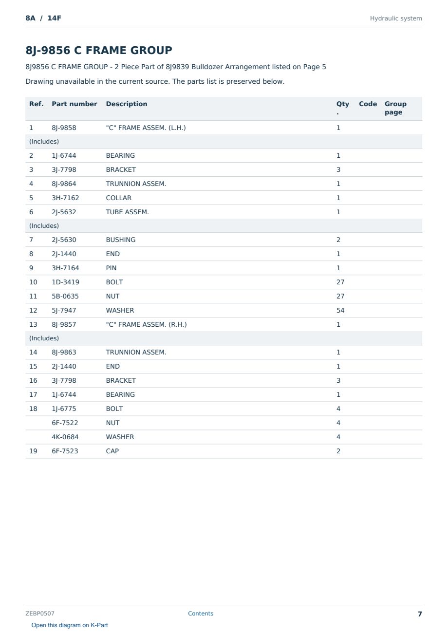 Caterpillar 8A S/N 14F Partsbook ZEBP0507 (English) - sample page 7 of 10 Caterpillar 8A S/N 14F Partsbook ZEBP0507 (English) - sample page 7 of 10
