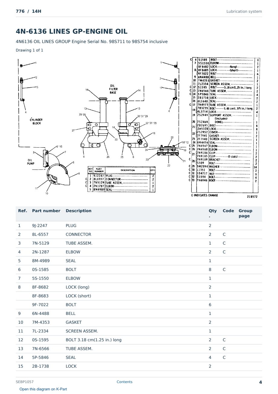 Caterpillar 776 S/N 14H Partsbook SEBP1057 (English) - sample page 4 of 10 Caterpillar 776 S/N 14H Partsbook SEBP1057 (English) - sample page 4 of 10