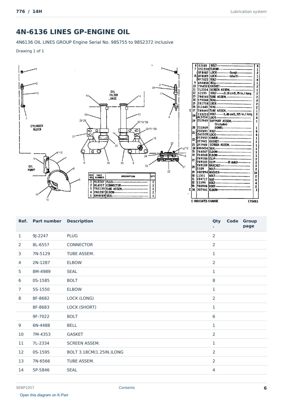 Caterpillar 776 S/N 14H Partsbook SEBP1057 (English) - sample page 6 of 10 Caterpillar 776 S/N 14H Partsbook SEBP1057 (English) - sample page 6 of 10