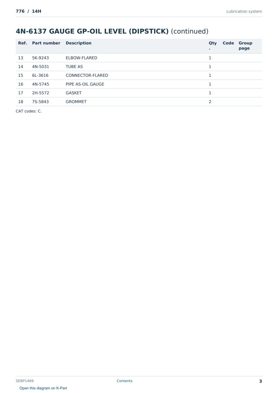 Caterpillar 776 S/N 14H Partsbook SEBP1469 (English) - sample page 3 of 10 Caterpillar 776 S/N 14H Partsbook SEBP1469 (English) - sample page 3 of 10