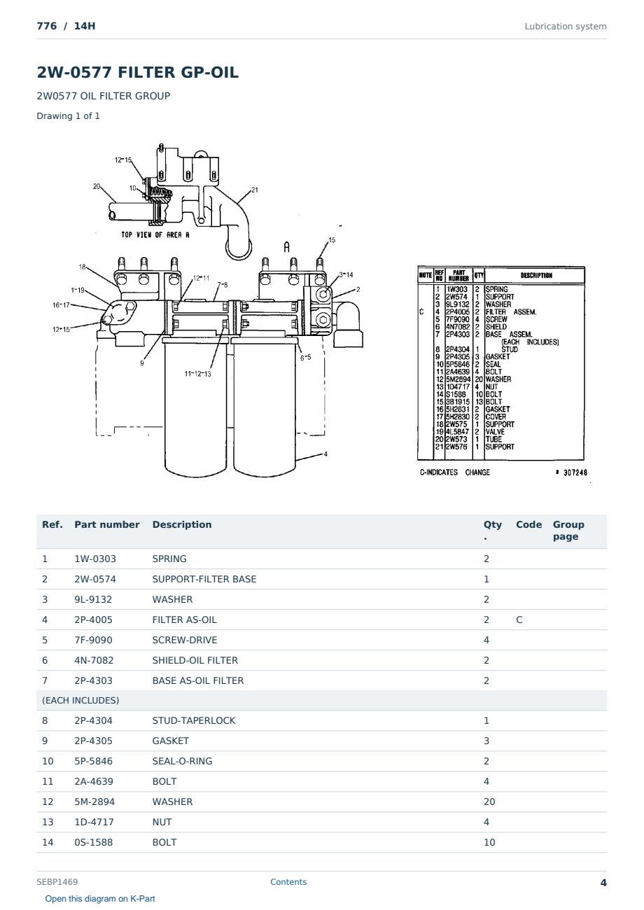 Caterpillar 776 S/N 14H Partsbook SEBP1469 (English) - sample page 4 of 10 Caterpillar 776 S/N 14H Partsbook SEBP1469 (English) - sample page 4 of 10