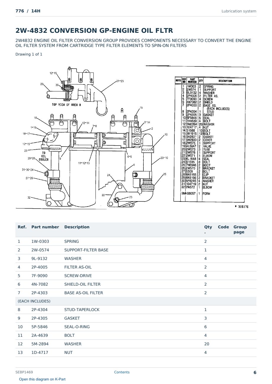 Caterpillar 776 S/N 14H Partsbook SEBP1469 (English) - sample page 6 of 10 Caterpillar 776 S/N 14H Partsbook SEBP1469 (English) - sample page 6 of 10