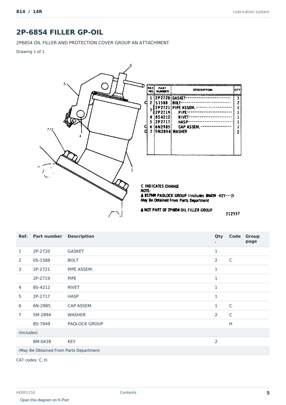 Caterpillar 814 S/N 14R Partsbook HEBP1150 (English) - sample page 5 of 10 Caterpillar 814 S/N 14R Partsbook HEBP1150 (English) - sample page 5 of 10