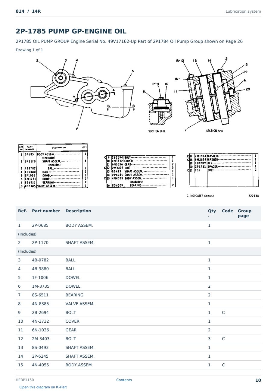 Caterpillar 814 S/N 14R Partsbook HEBP1150 (English) - sample page 10 of 10 Caterpillar 814 S/N 14R Partsbook HEBP1150 (English) - sample page 10 of 10
