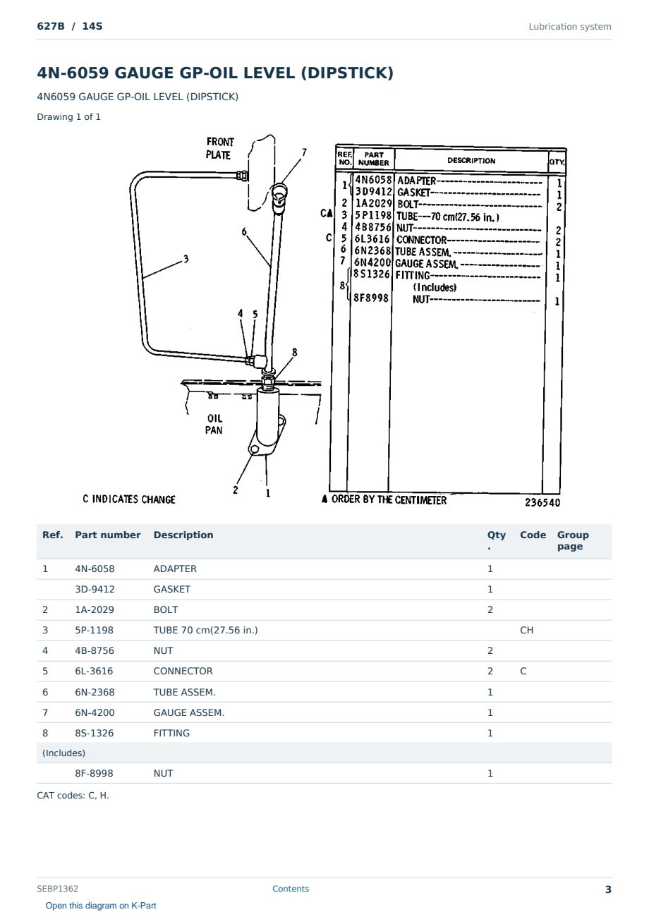 Caterpillar 627B S/N 14S Partsbook SEBP1362 (English) - sample page 3 of 10 Caterpillar 627B S/N 14S Partsbook SEBP1362 (English) - sample page 3 of 10
