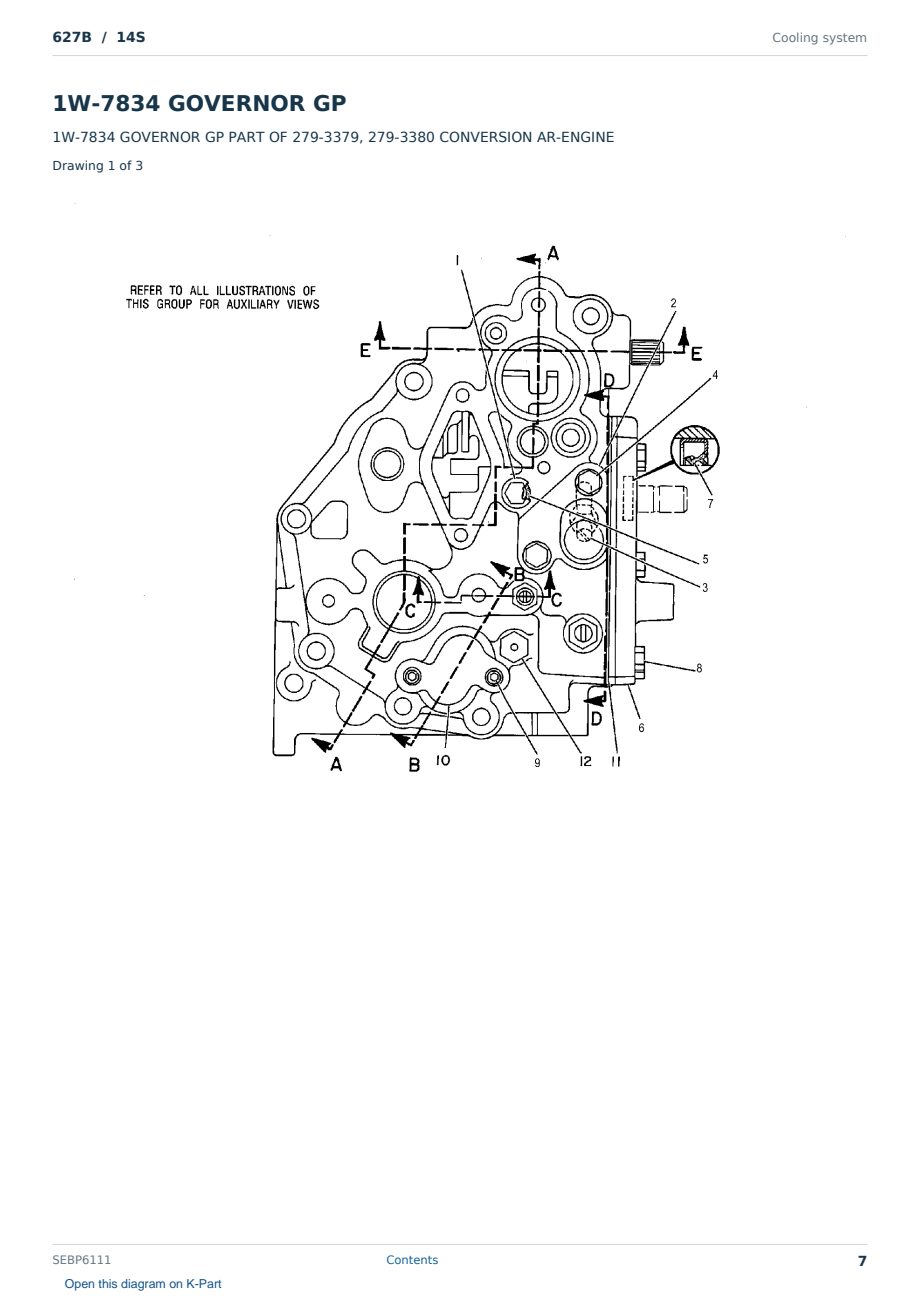 Caterpillar 627B S/N 14S Partsbook SEBP6111 (English) - sample page 7 of 10 Caterpillar 627B S/N 14S Partsbook SEBP6111 (English) - sample page 7 of 10