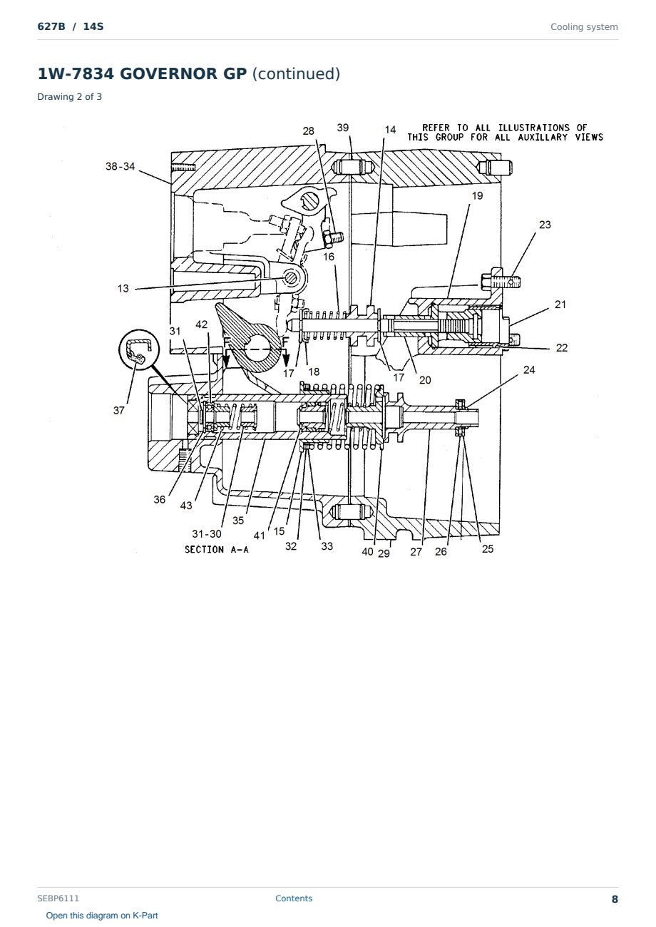 Caterpillar 627B S/N 14S Partsbook SEBP6111 (English) - sample page 8 of 10 Caterpillar 627B S/N 14S Partsbook SEBP6111 (English) - sample page 8 of 10