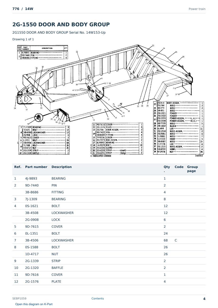 Caterpillar 776 S/N 14W Partsbook SEBP1059 (English) - sample page 4 of 10 Caterpillar 776 S/N 14W Partsbook SEBP1059 (English) - sample page 4 of 10