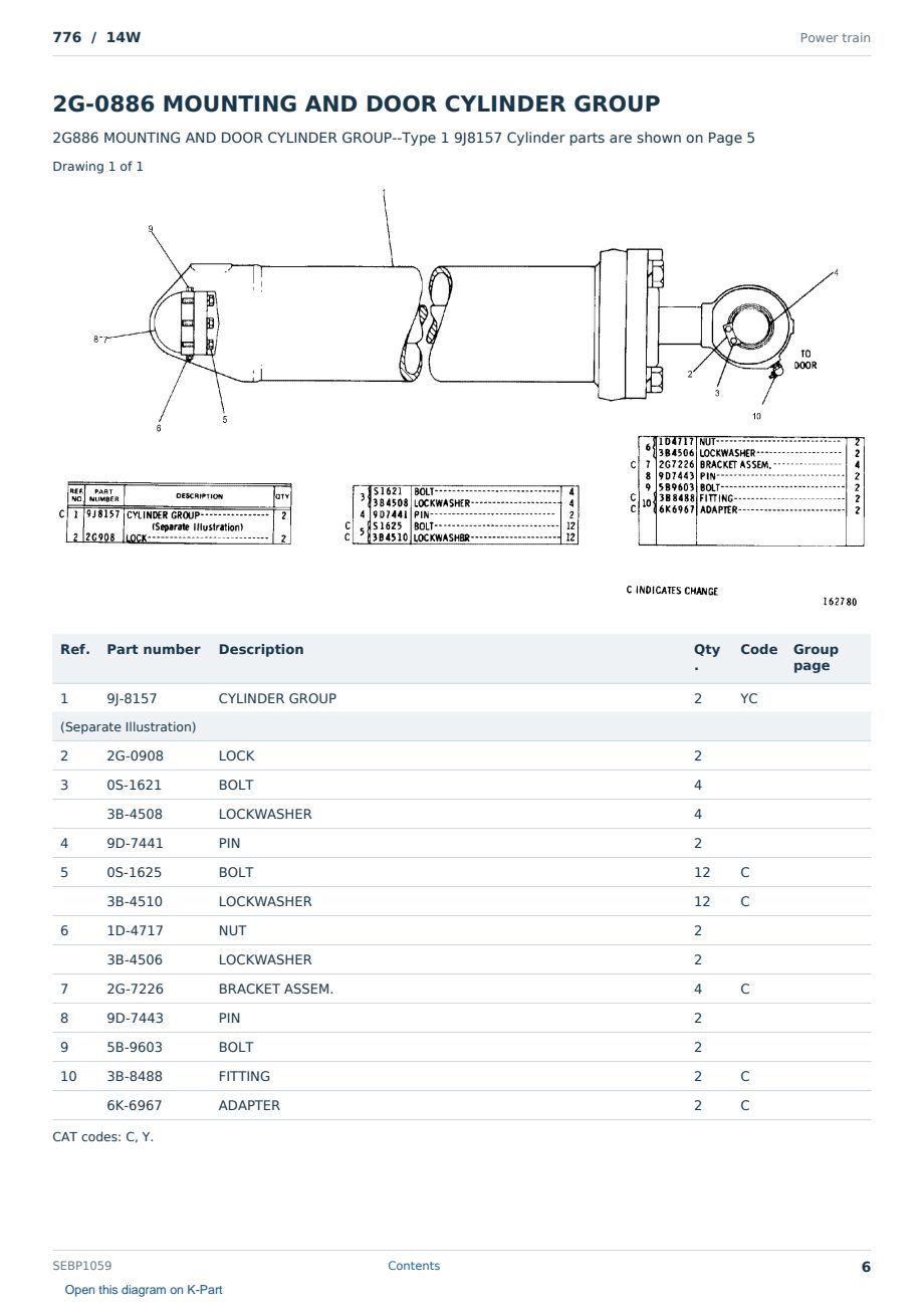 Caterpillar 776 S/N 14W Partsbook SEBP1059 (English) - sample page 6 of 10 Caterpillar 776 S/N 14W Partsbook SEBP1059 (English) - sample page 6 of 10