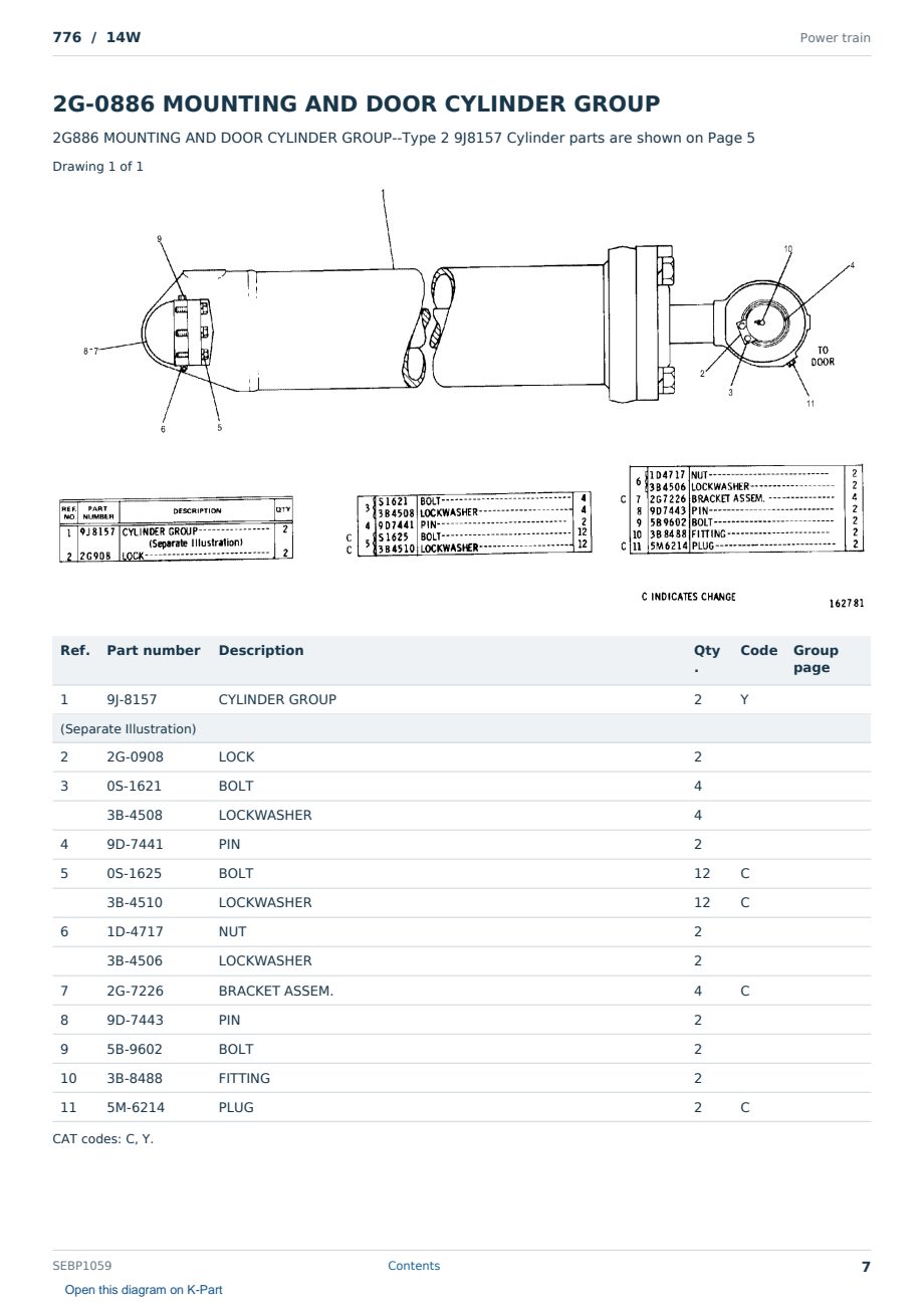 Caterpillar 776 S/N 14W Partsbook SEBP1059 (English) - sample page 7 of 10 Caterpillar 776 S/N 14W Partsbook SEBP1059 (English) - sample page 7 of 10