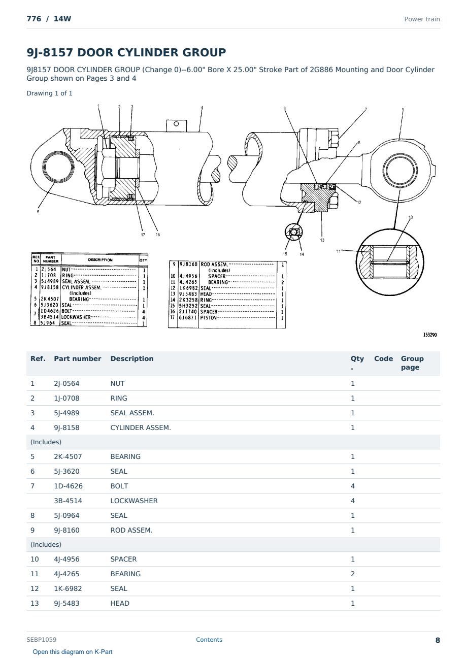 Caterpillar 776 S/N 14W Partsbook SEBP1059 (English) - sample page 8 of 10 Caterpillar 776 S/N 14W Partsbook SEBP1059 (English) - sample page 8 of 10