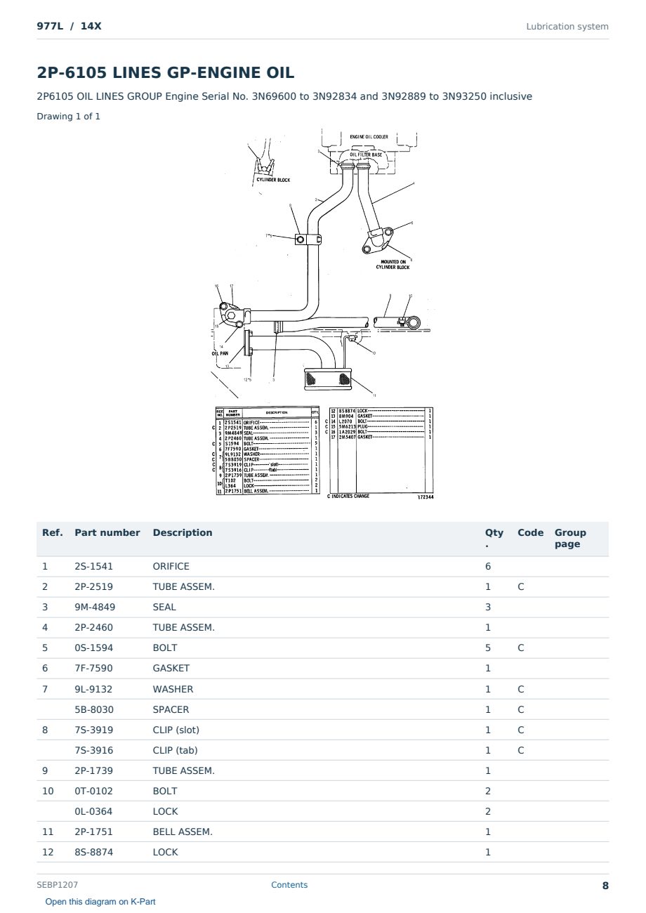 Caterpillar 977L S/N 14X Partsbook SEBP1207 (English) - sample page 8 of 10 Caterpillar 977L S/N 14X Partsbook SEBP1207 (English) - sample page 8 of 10