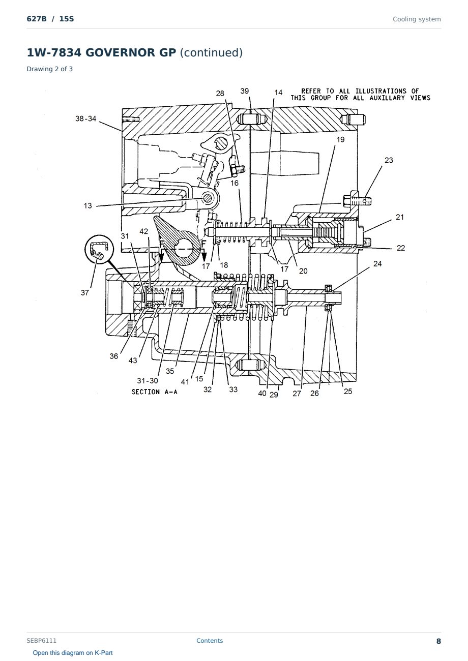 Caterpillar 627B S/N 15S Partsbook SEBP6111 (English) - sample page 8 of 10 Caterpillar 627B S/N 15S Partsbook SEBP6111 (English) - sample page 8 of 10