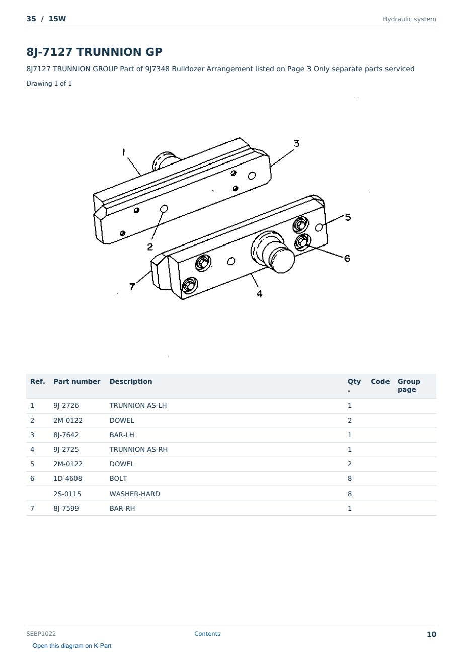 Caterpillar 3S S/N 15W Partsbook SEBP1022 (English) - sample page 10 of 10 Caterpillar 3S S/N 15W Partsbook SEBP1022 (English) - sample page 10 of 10