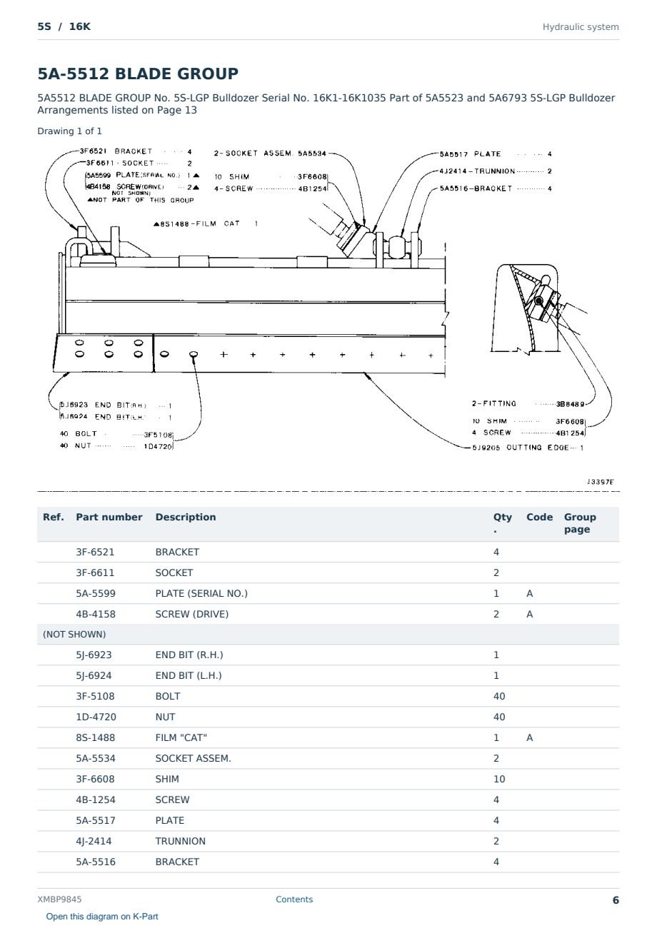 Caterpillar 5S S/N 16K Partsbook XMBP9845 (English) - sample page 6 of 10 Caterpillar 5S S/N 16K Partsbook XMBP9845 (English) - sample page 6 of 10