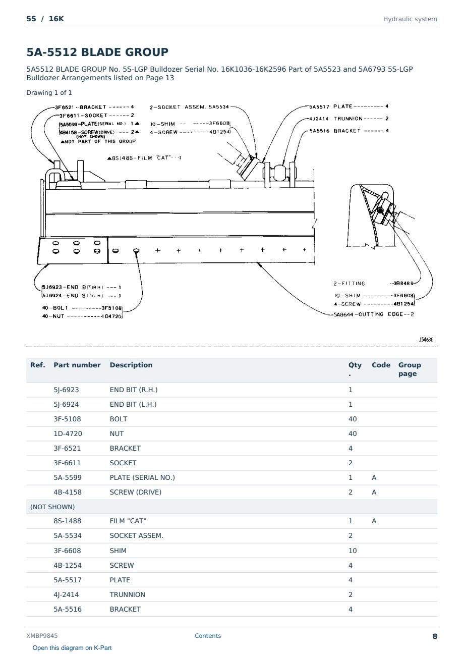 Caterpillar 5S S/N 16K Partsbook XMBP9845 (English) - sample page 8 of 10 Caterpillar 5S S/N 16K Partsbook XMBP9845 (English) - sample page 8 of 10
