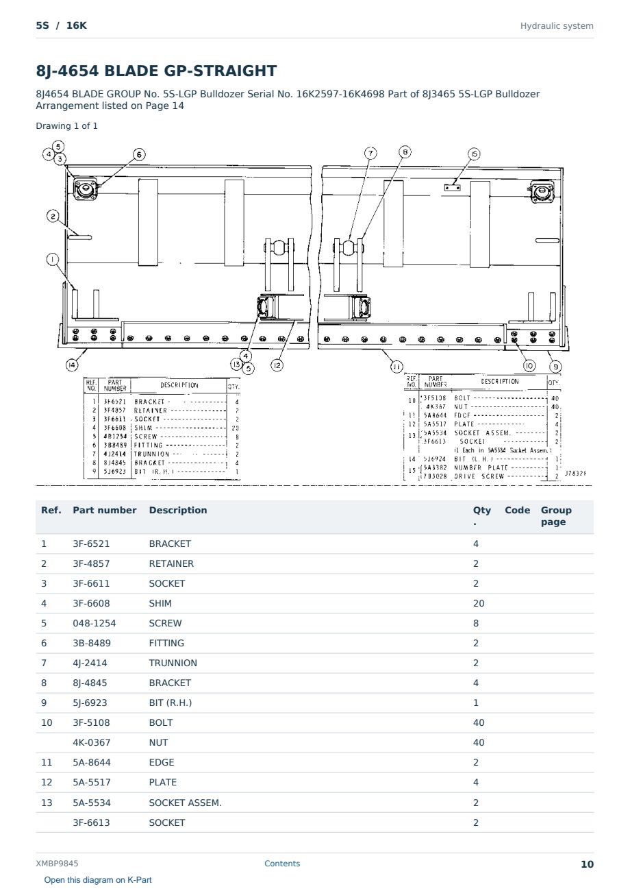 Caterpillar 5S S/N 16K Partsbook XMBP9845 (English) - sample page 10 of 10 Caterpillar 5S S/N 16K Partsbook XMBP9845 (English) - sample page 10 of 10