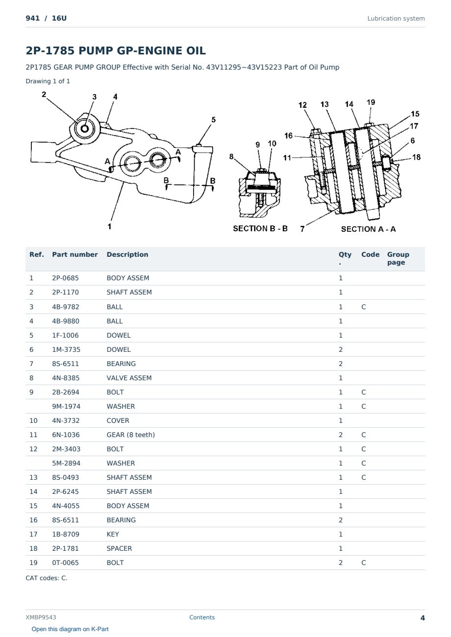 Caterpillar 941 S/N 16U Partsbook XMBP9543 (English) - sample page 4 of 10 Caterpillar 941 S/N 16U Partsbook XMBP9543 (English) - sample page 4 of 10