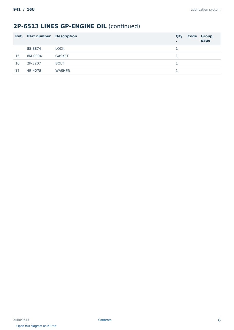 Caterpillar 941 S/N 16U Partsbook XMBP9543 (English) - sample page 6 of 10 Caterpillar 941 S/N 16U Partsbook XMBP9543 (English) - sample page 6 of 10
