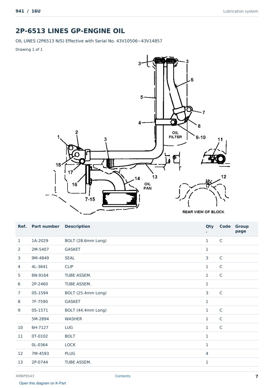 Caterpillar 941 S/N 16U Partsbook XMBP9543 (English) - sample page 7 of 10 Caterpillar 941 S/N 16U Partsbook XMBP9543 (English) - sample page 7 of 10