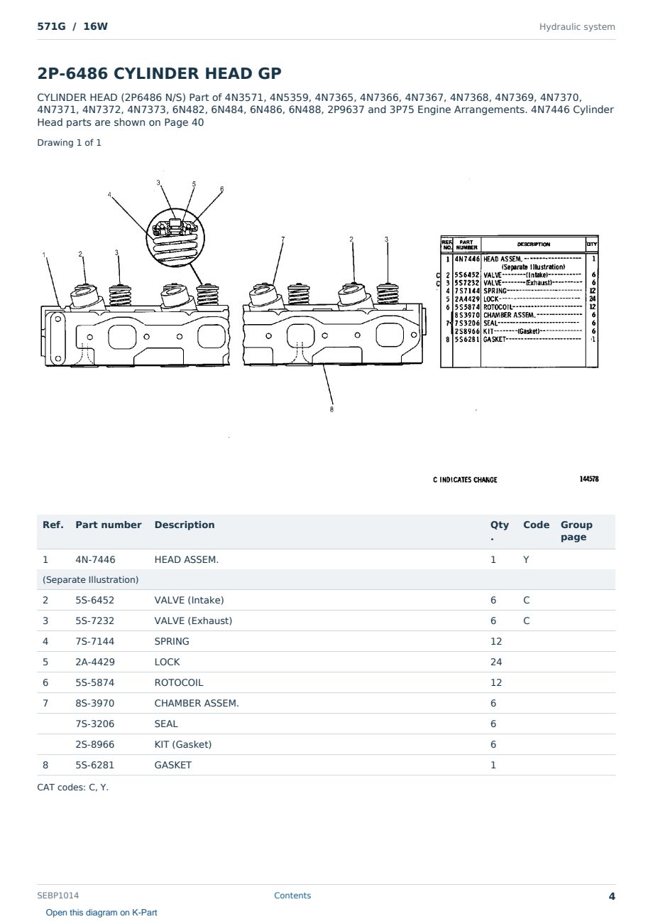 Caterpillar 571G S/N 16W Partsbook SEBP1014 (English) - sample page 4 of 10 Caterpillar 571G S/N 16W Partsbook SEBP1014 (English) - sample page 4 of 10
