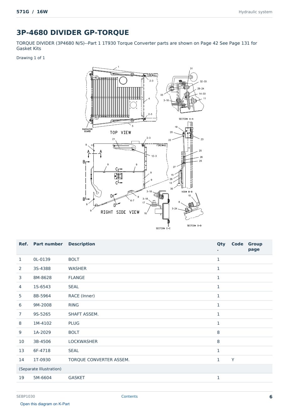 Caterpillar 571G S/N 16W Partsbook SEBP1030 (English) - sample page 6 of 10 Caterpillar 571G S/N 16W Partsbook SEBP1030 (English) - sample page 6 of 10