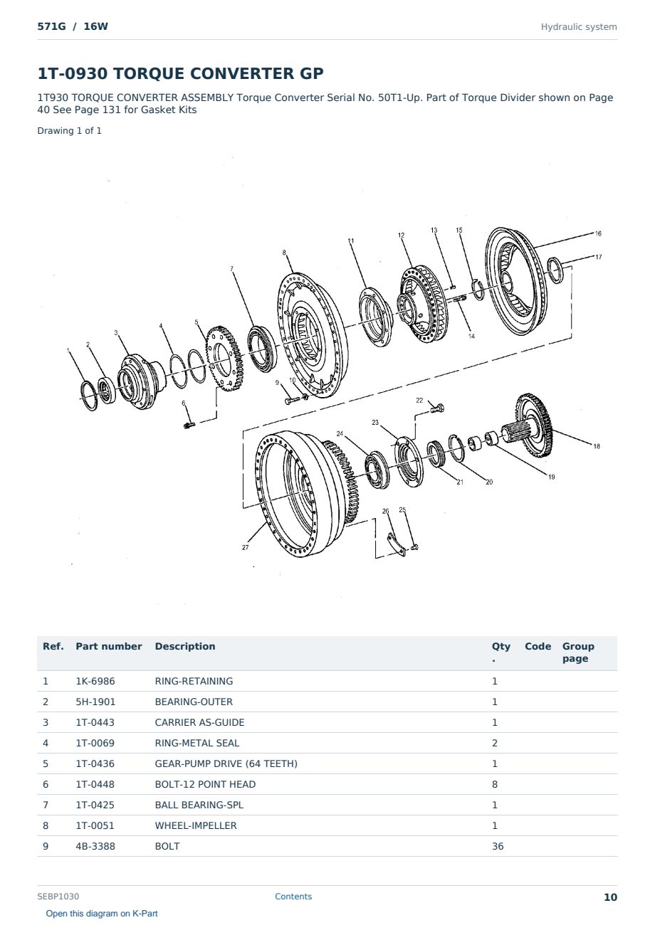 Caterpillar 571G S/N 16W Partsbook SEBP1030 (English) - sample page 10 of 10 Caterpillar 571G S/N 16W Partsbook SEBP1030 (English) - sample page 10 of 10