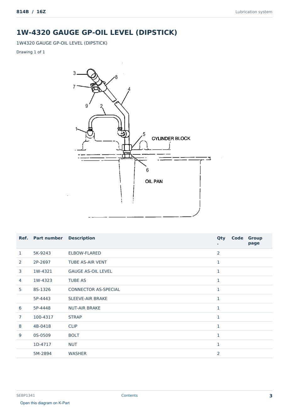 Caterpillar 814B S/N 16Z Partsbook SEBP1341 (English) - sample page 3 of 10 Caterpillar 814B S/N 16Z Partsbook SEBP1341 (English) - sample page 3 of 10