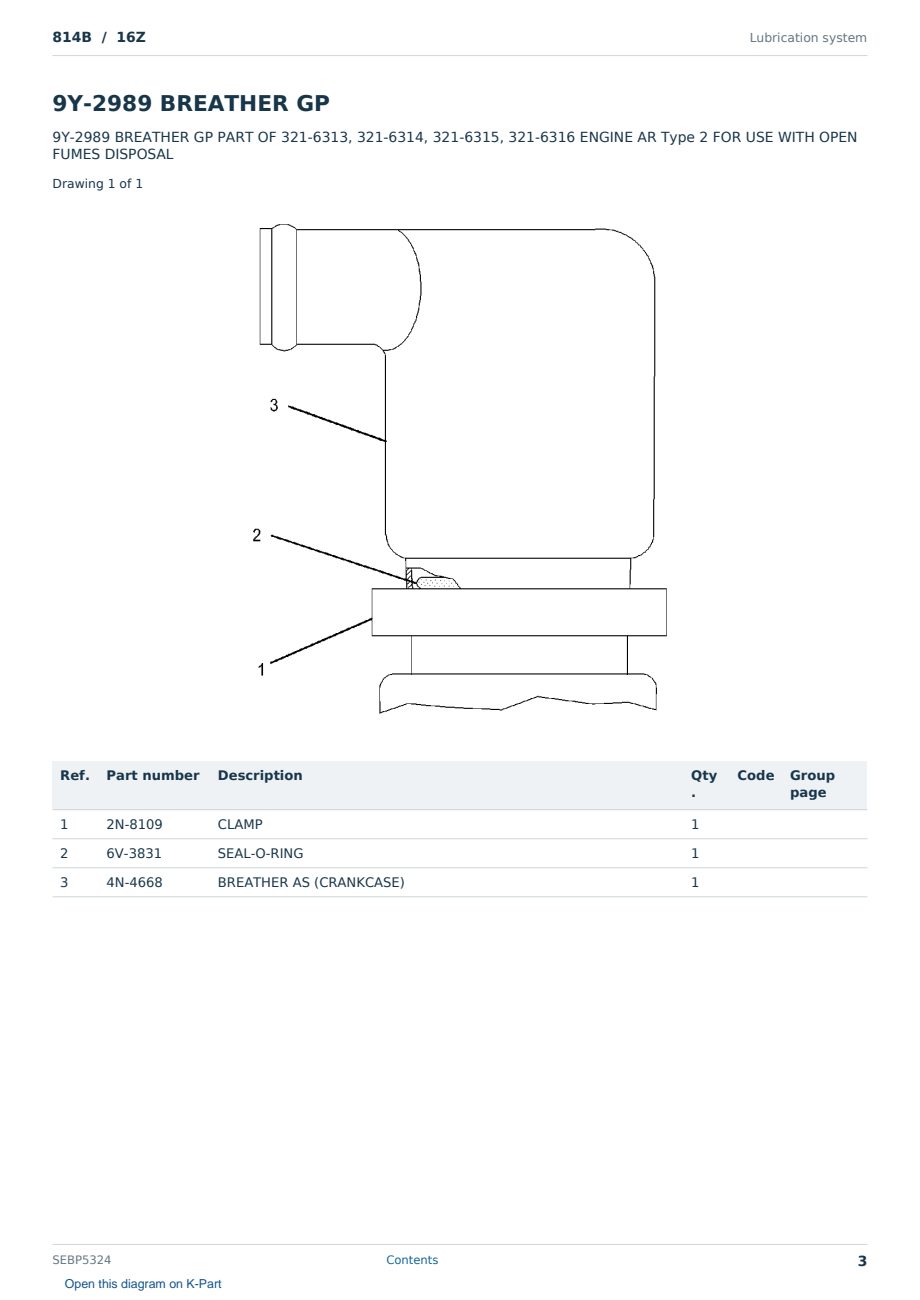 Caterpillar 814B S/N 16Z Partsbook SEBP5324 (English) - sample page 3 of 10 Caterpillar 814B S/N 16Z Partsbook SEBP5324 (English) - sample page 3 of 10