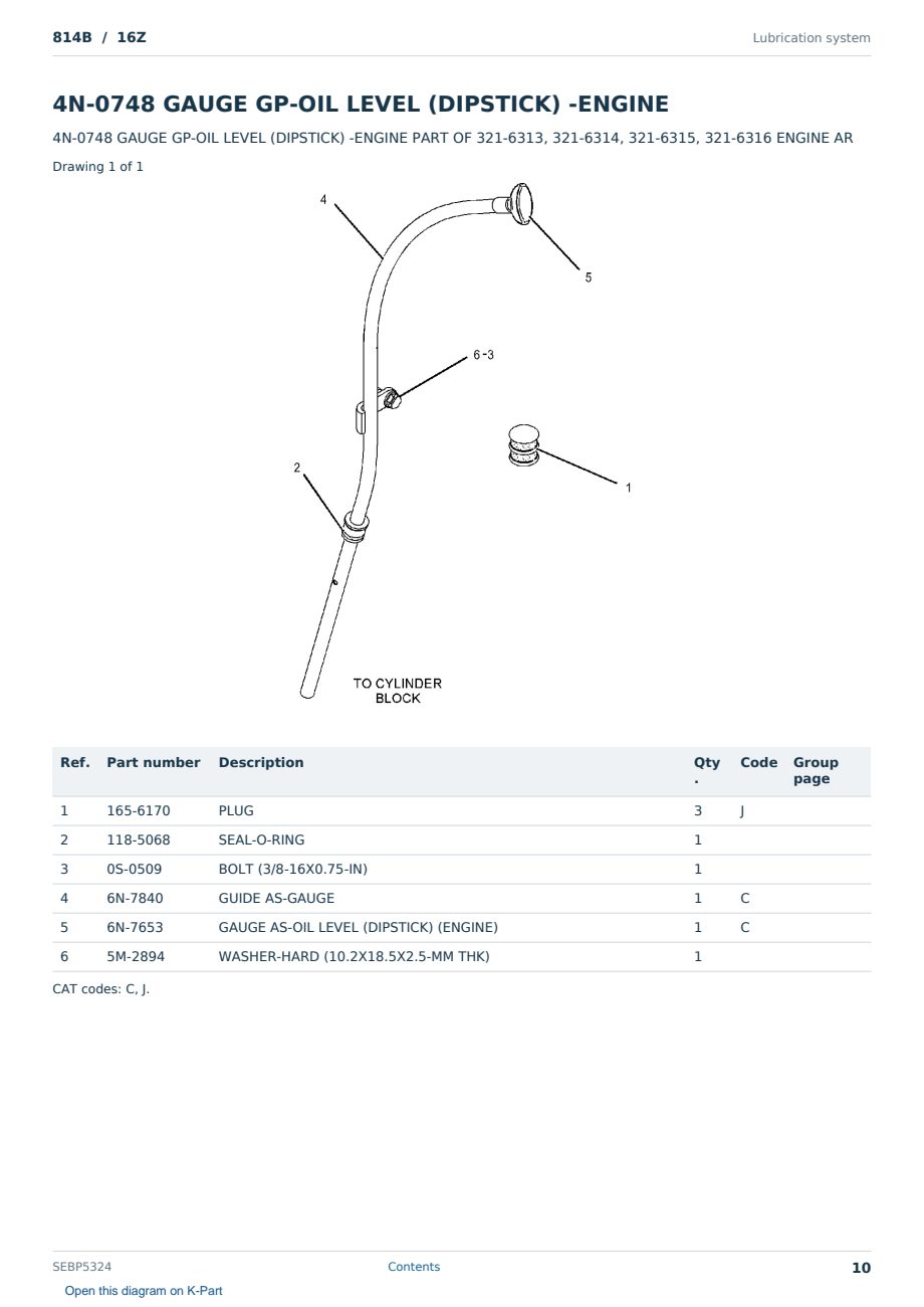 Caterpillar 814B S/N 16Z Partsbook SEBP5324 (English) - sample page 10 of 10 Caterpillar 814B S/N 16Z Partsbook SEBP5324 (English) - sample page 10 of 10