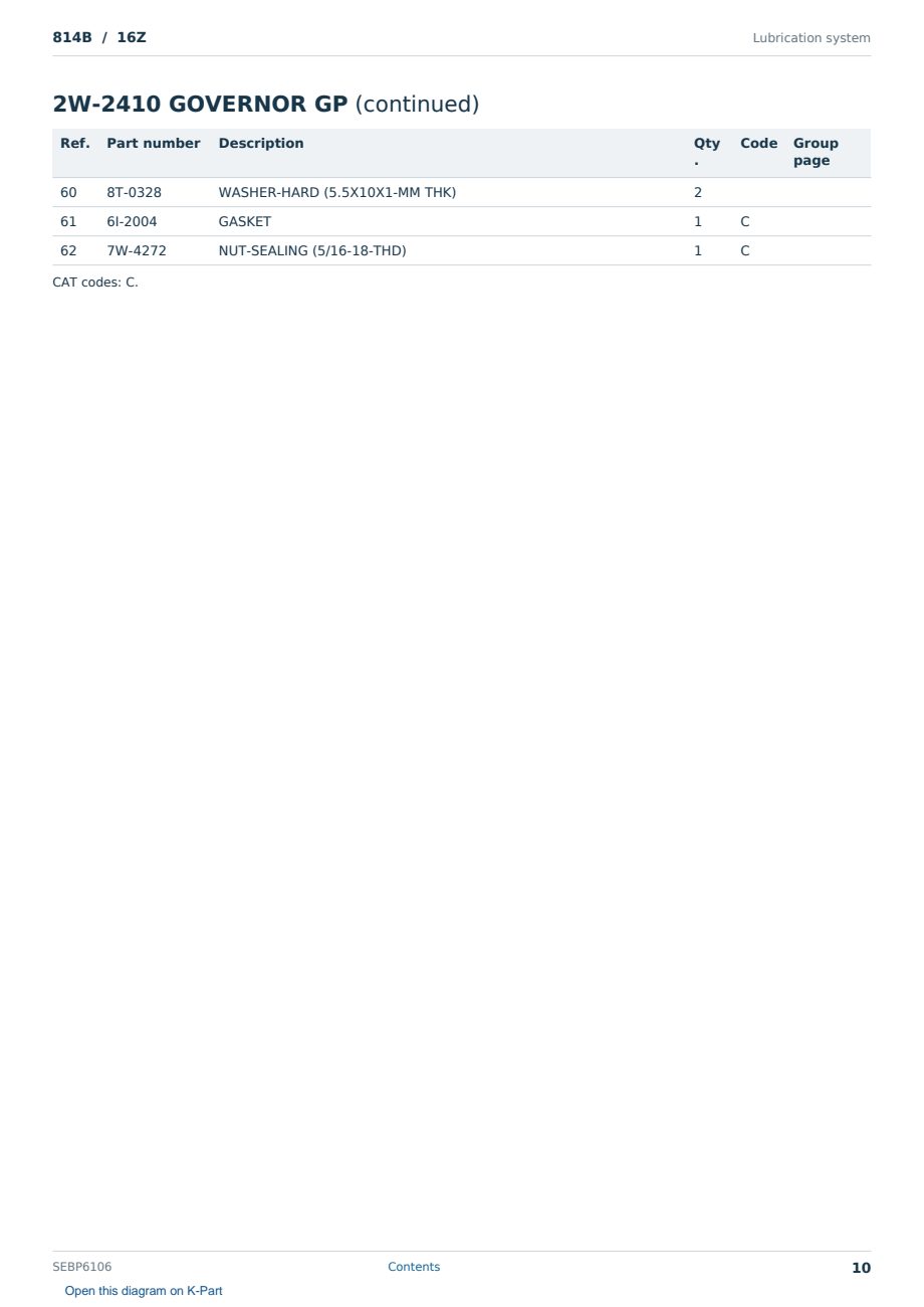 Caterpillar 814B S/N 16Z Partsbook SEBP6106 (English) - sample page 10 of 10 Caterpillar 814B S/N 16Z Partsbook SEBP6106 (English) - sample page 10 of 10