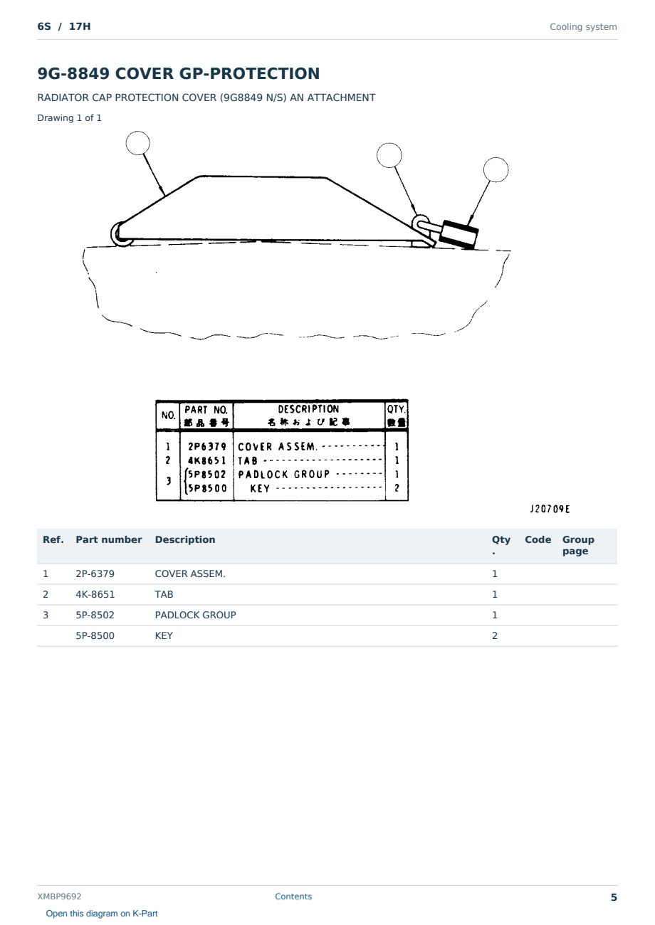 Caterpillar 6S S/N 17H Partsbook XMBP9692 (English) - sample page 5 of 10 Caterpillar 6S S/N 17H Partsbook XMBP9692 (English) - sample page 5 of 10