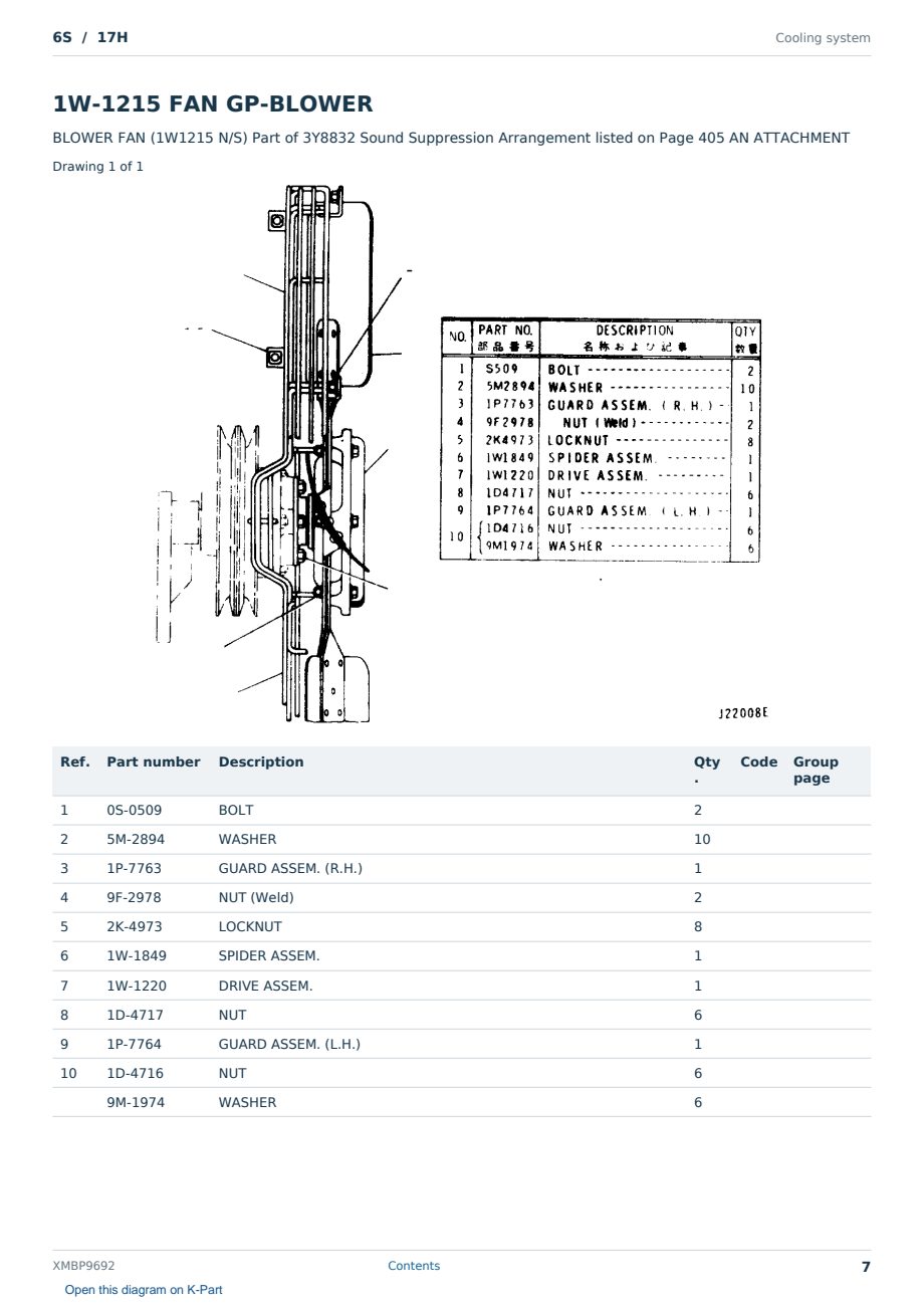 Caterpillar 6S S/N 17H Partsbook XMBP9692 (English) - sample page 7 of 10 Caterpillar 6S S/N 17H Partsbook XMBP9692 (English) - sample page 7 of 10