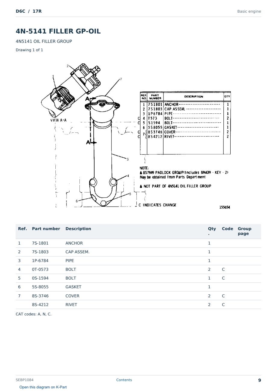 Caterpillar D6C S/N 17R Partsbook SEBP1084 (English) - sample page 9 of 10 Caterpillar D6C S/N 17R Partsbook SEBP1084 (English) - sample page 9 of 10