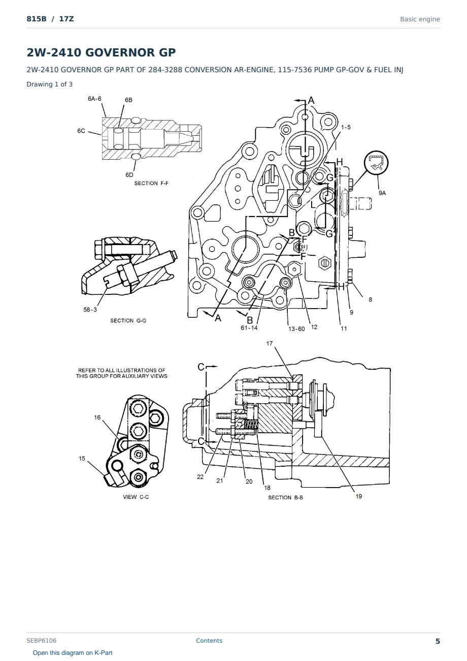 Caterpillar 815B S/N 17Z Partsbook SEBP6106 (English) - sample page 5 of 10 Caterpillar 815B S/N 17Z Partsbook SEBP6106 (English) - sample page 5 of 10
